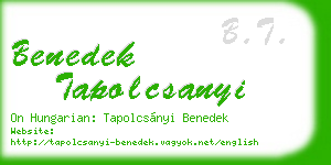 benedek tapolcsanyi business card