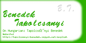 benedek tapolcsanyi business card